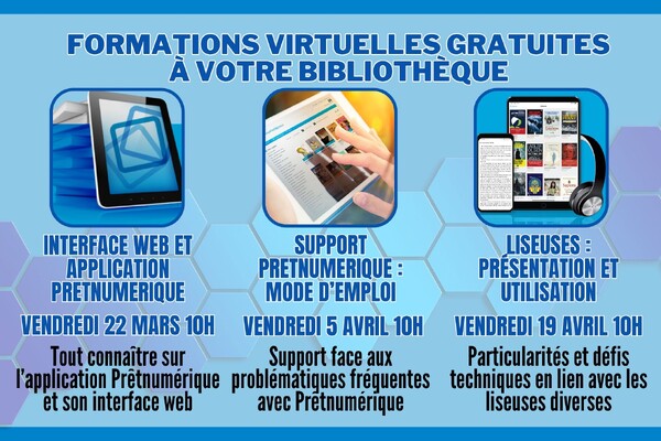 Formations virtuelles gratuites à la bibliothèque